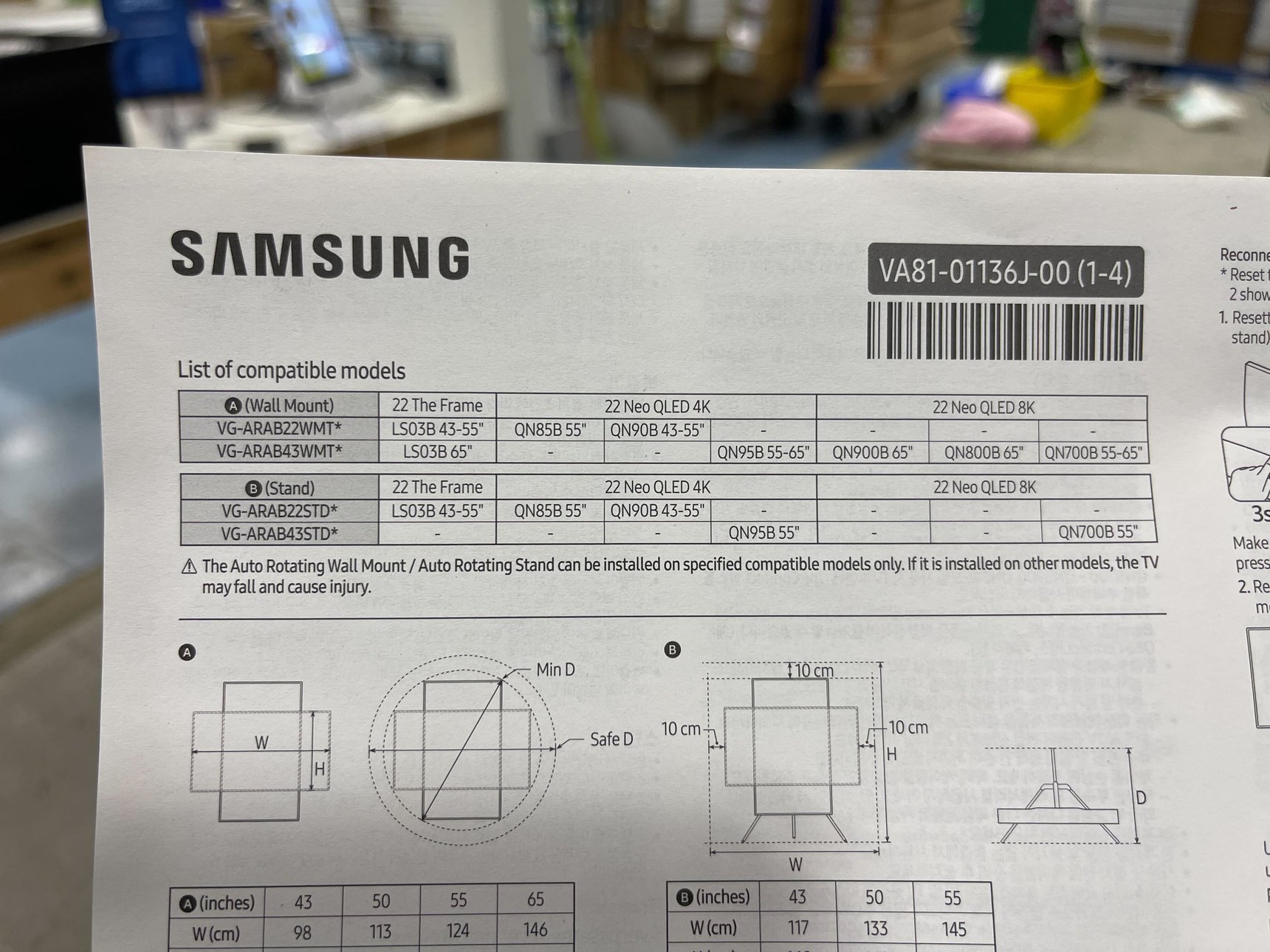 AutoRotating Wall Mount for Samsung The Frame TVs