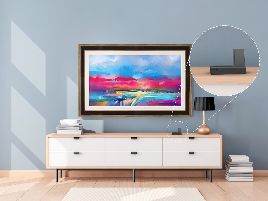 Are the Samsung Frame TV's Sensor's blocked when a frame is added?