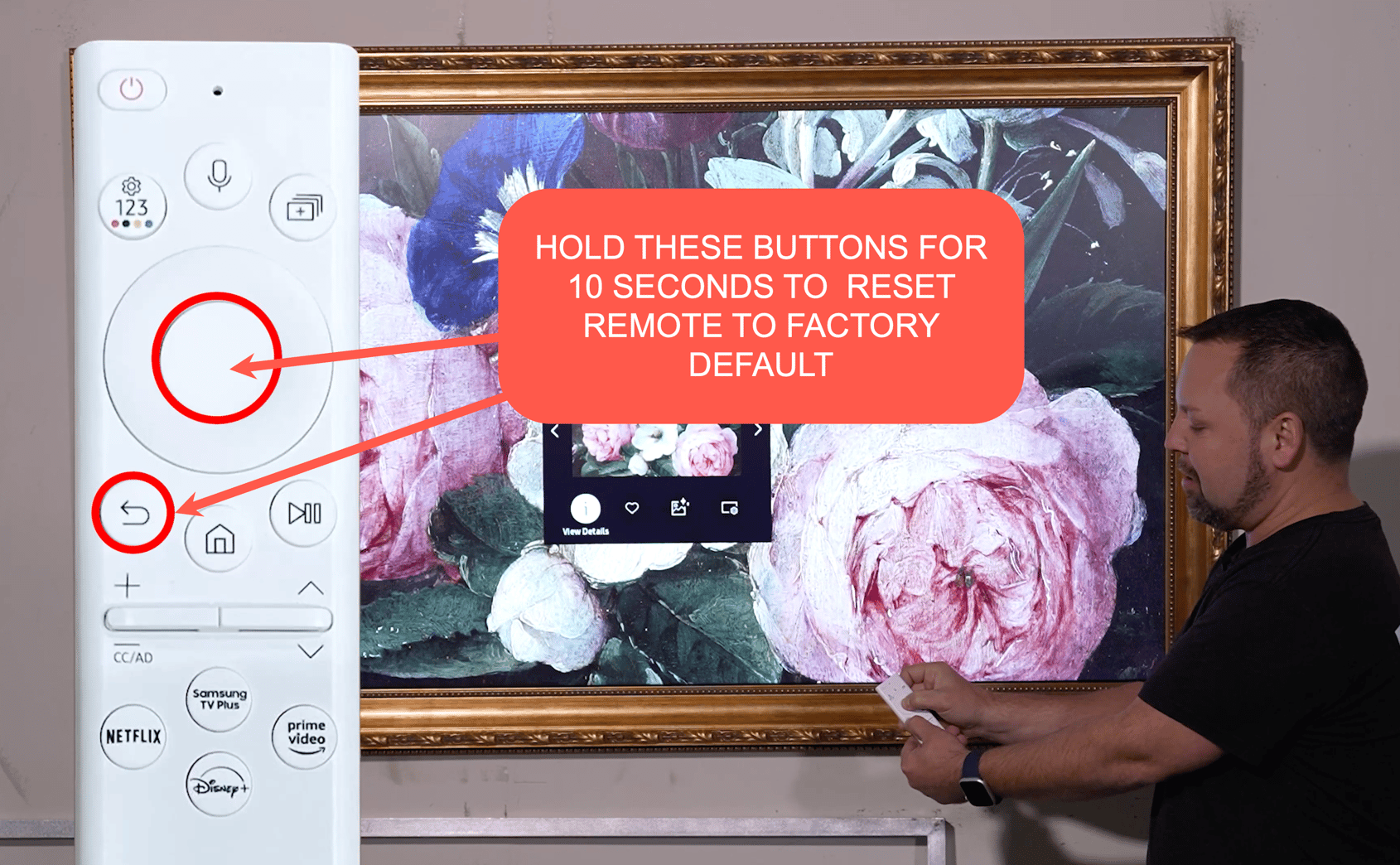 samsung frame tv remote red light stays on