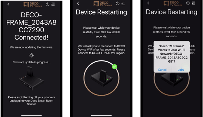 Deco TV Frames App Updating Pages